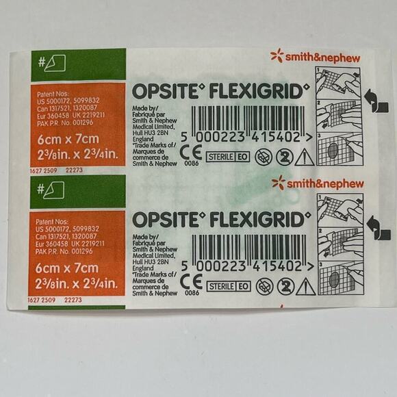 OpSite Flexigrid Transparent Film Dressing 2.4' x 2.75' in - 10 pcs - Picture 3 of 4